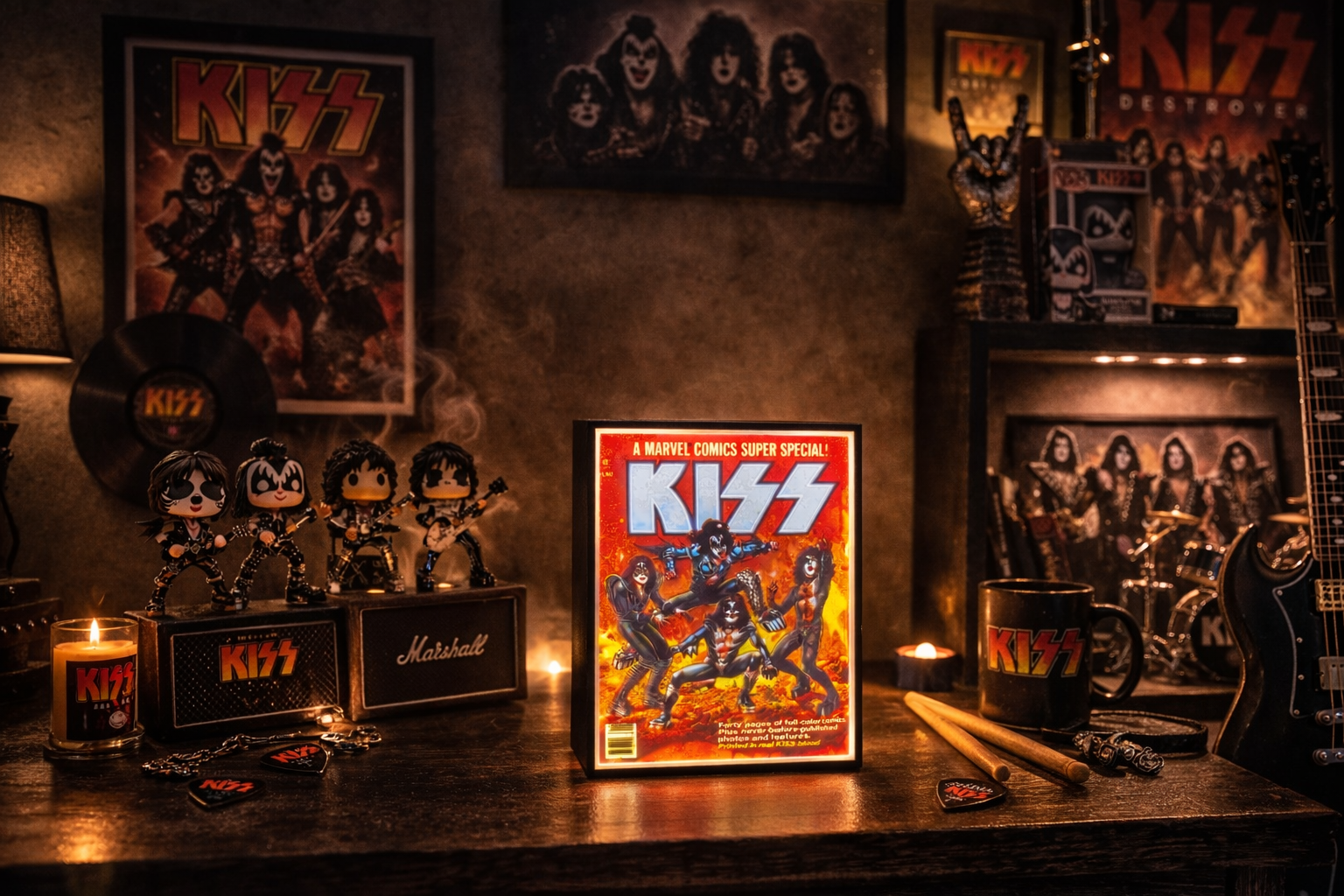 KISS Comic Cover LED Light Box