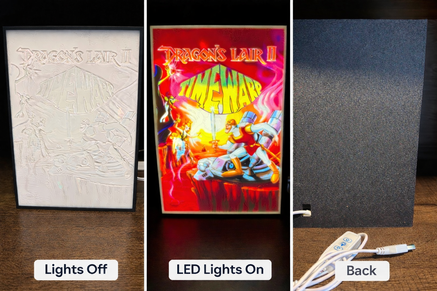 Custom Dragon’s Lair II Lithophane LED Light Box