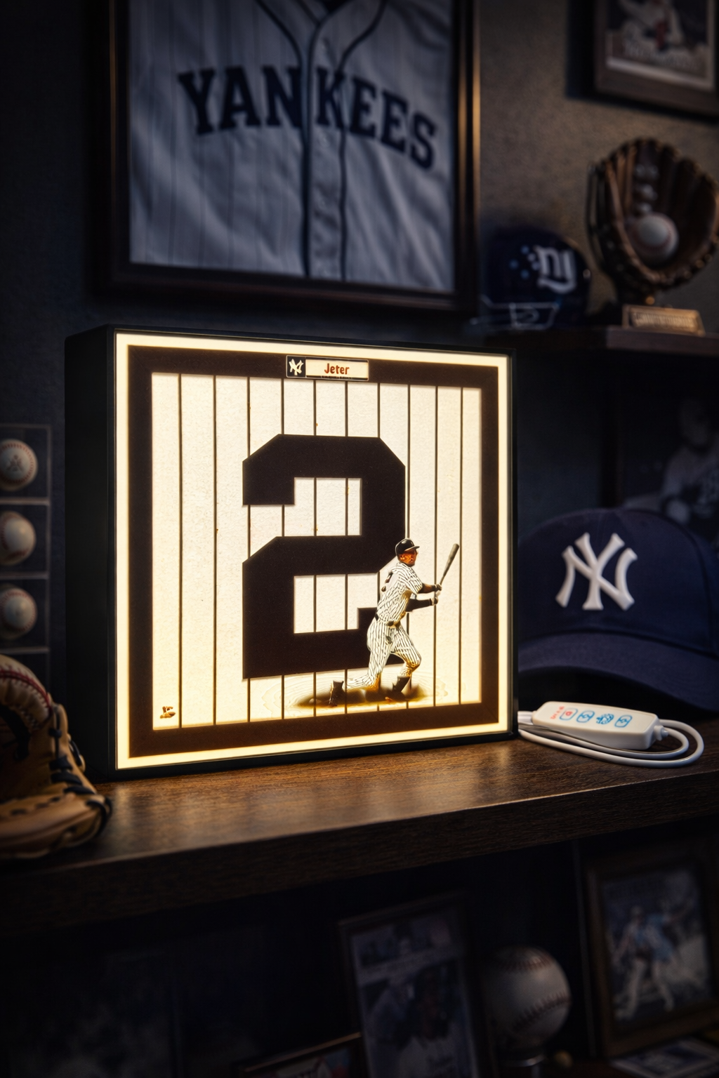 New York Yankees - Derek Jeter #2 Lithophane LED Light Box