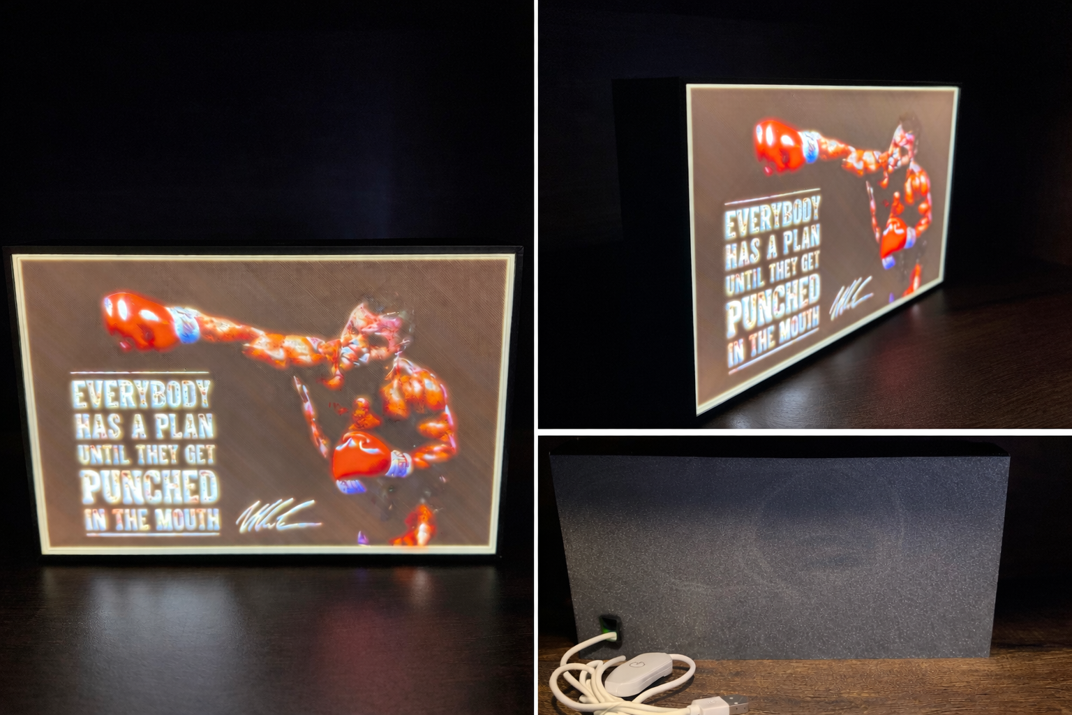 Mike Tyson Inspired Motivational LED Light Box