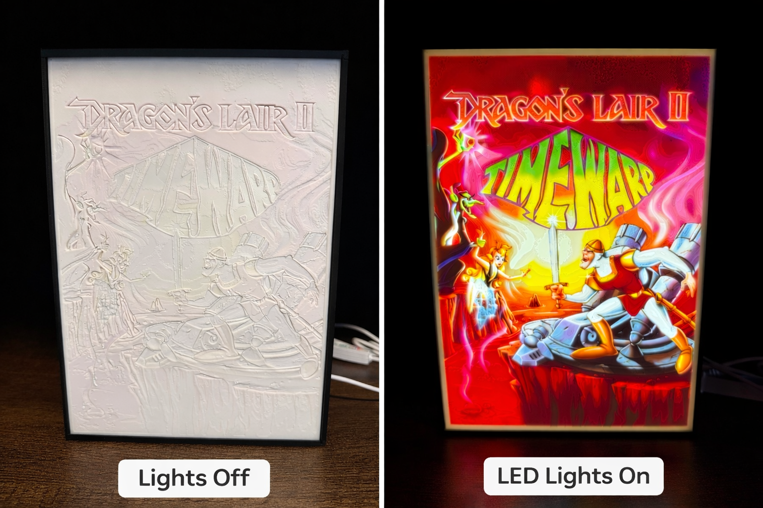 Custom Dragon’s Lair II Lithophane LED Light Box