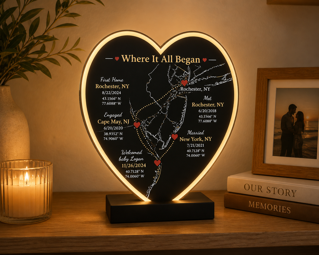 Where It All Began – Custom LED Map Light Box