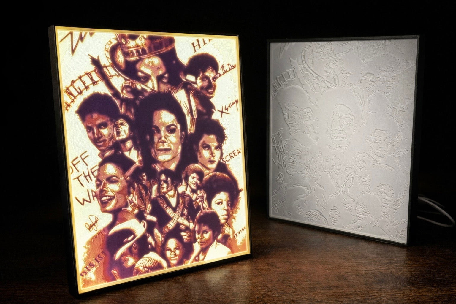 Michael Jackson Collage - LED Lithophane Light Box