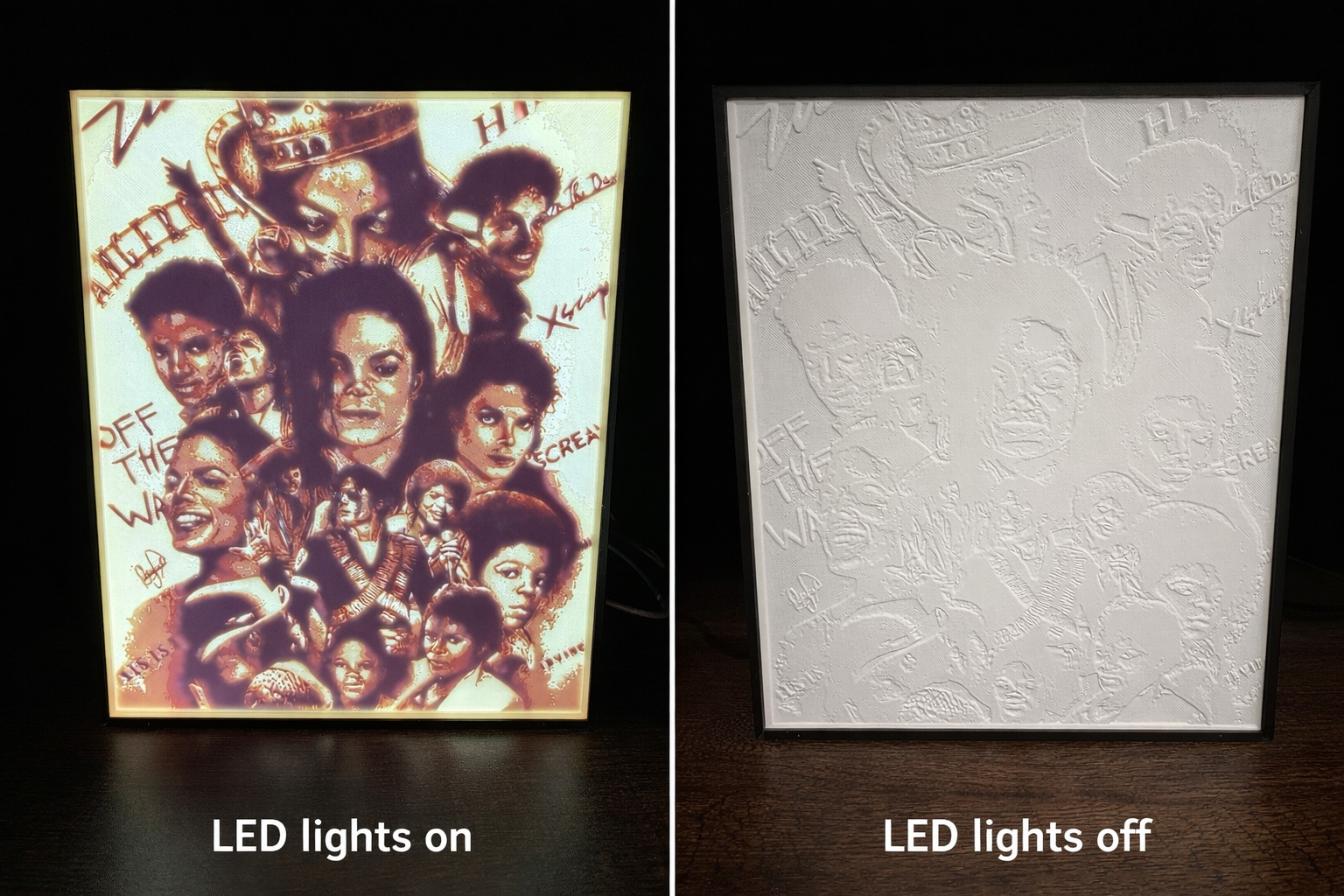 Michael Jackson Collage - LED Lithophane Light Box