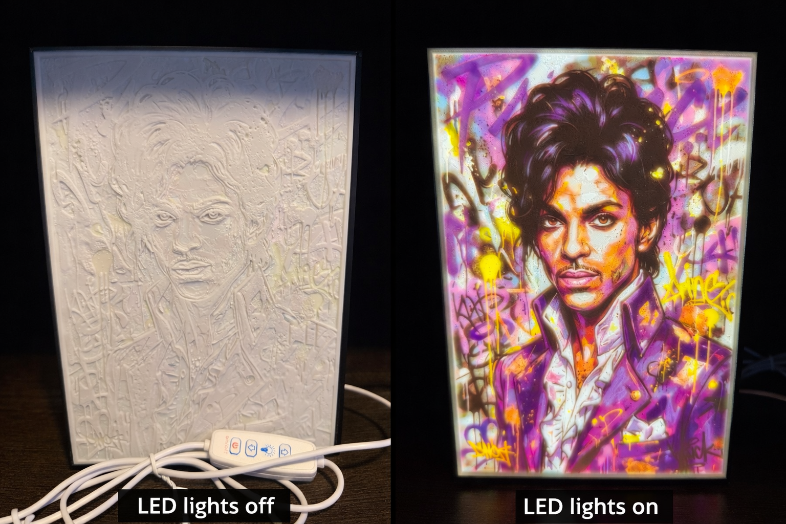 Prince Inspired LED Lithophane Lightbox
