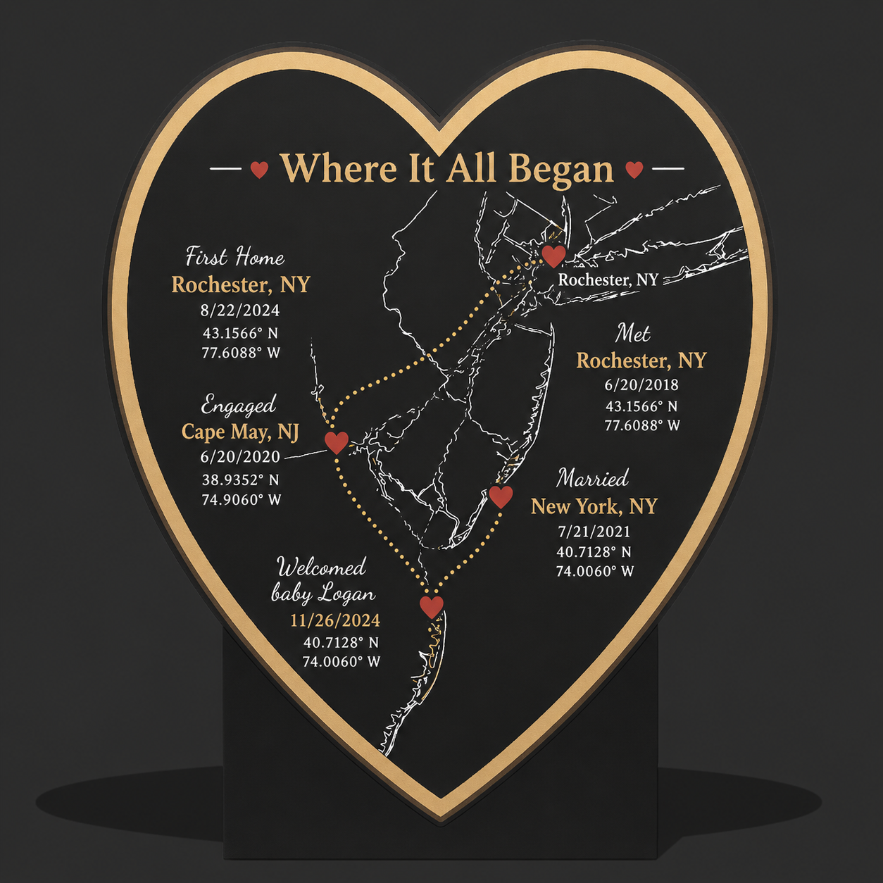 Where It All Began – Custom LED Map Light Box