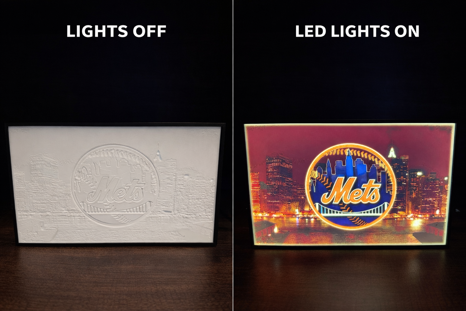 New York Mets LED Lithophane Light Box