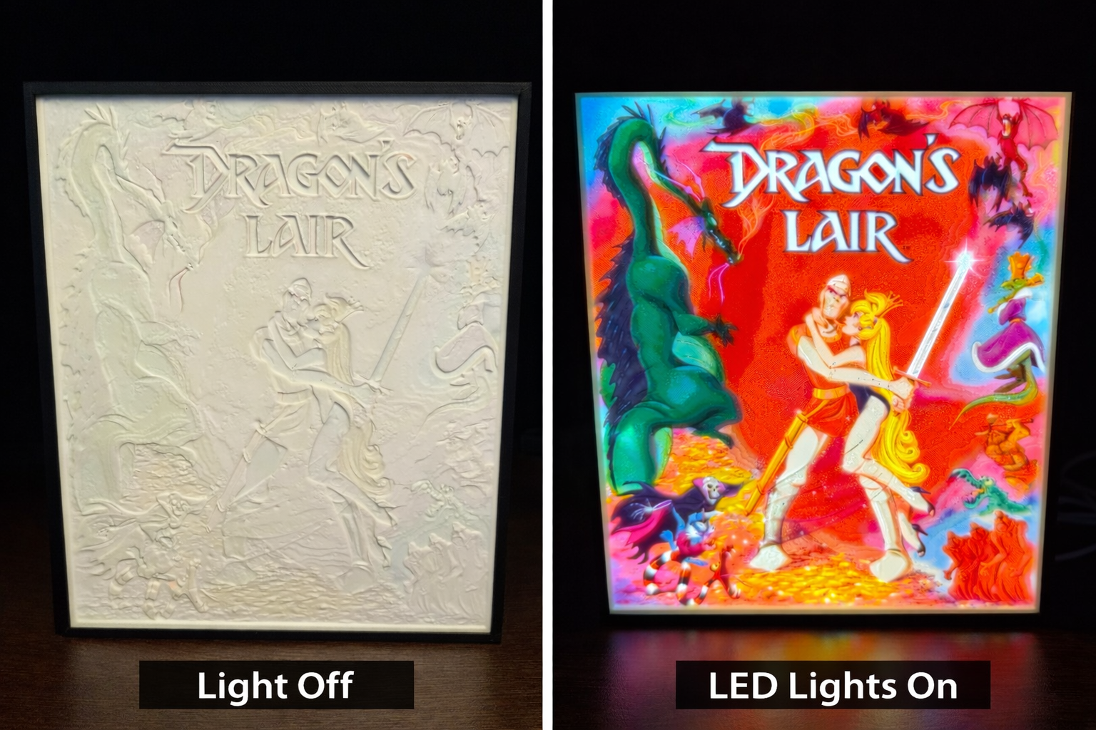 Custom Dragon’s Lair Lithophane LED Light Box