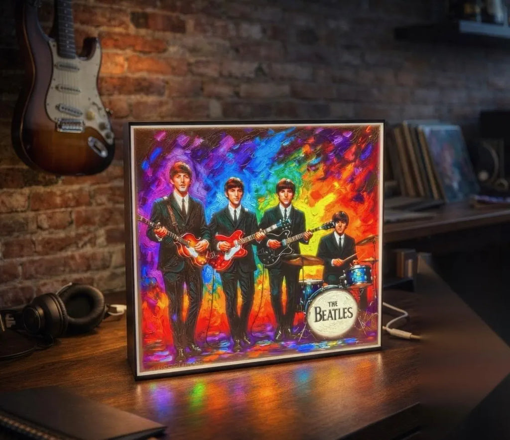 The Beatles Oil Painting Inspired LED Lithophane Light Box