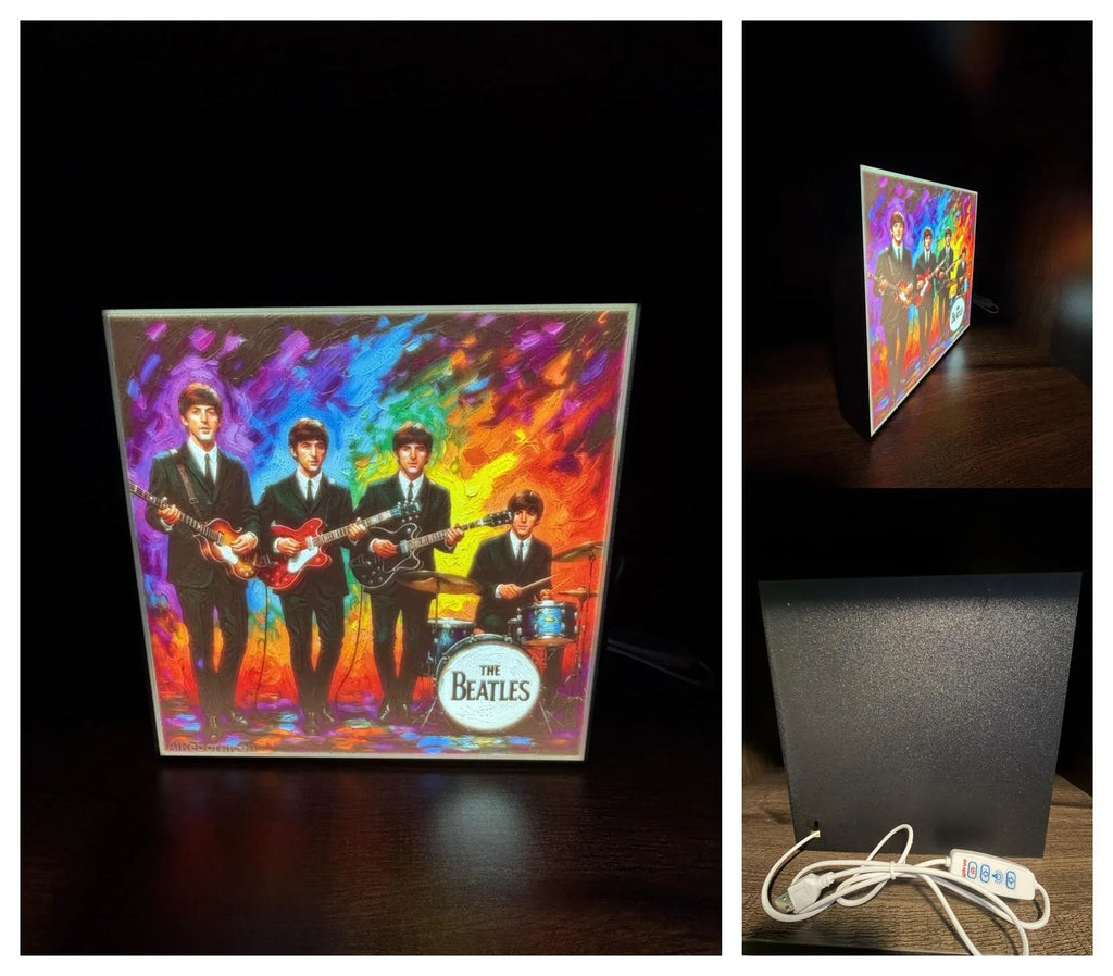 The Beatles Oil Painting Inspired LED Lithophane Light Box