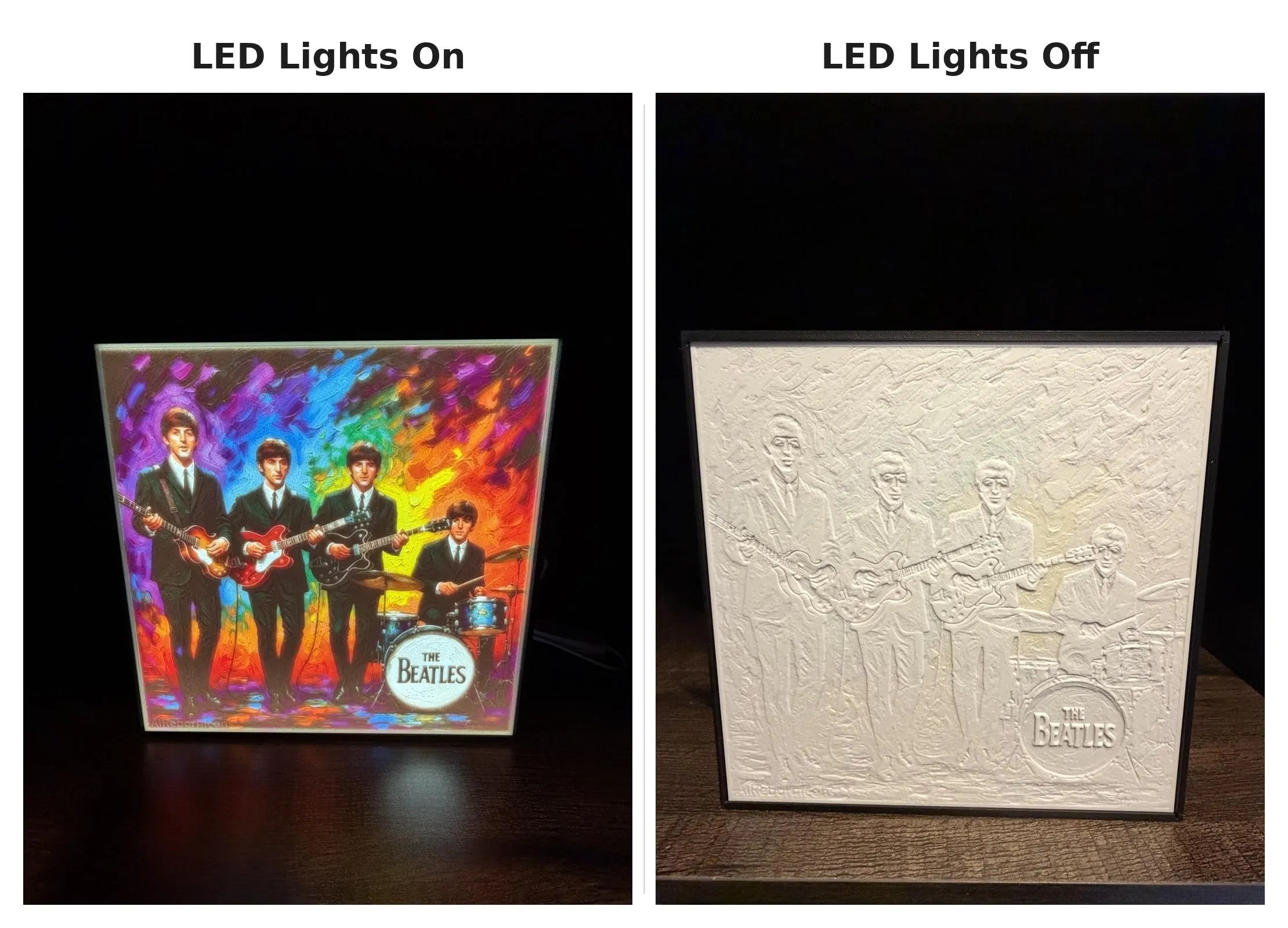 The Beatles Oil Painting Inspired LED Lithophane Light Box