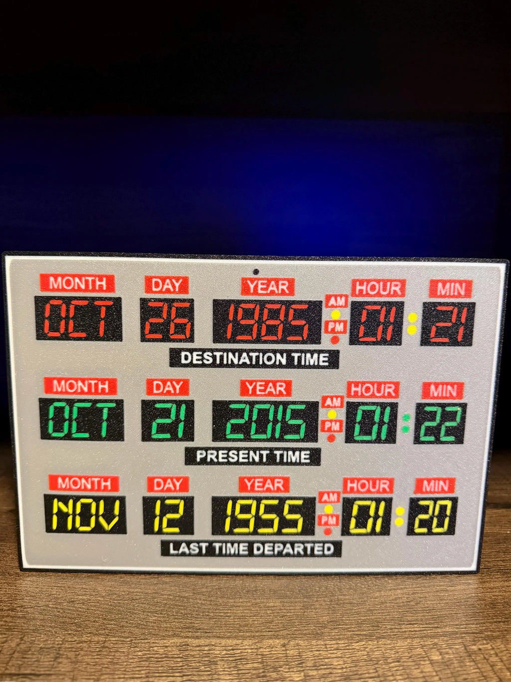 Back to the Future Inspired Time Travel LED Light Box