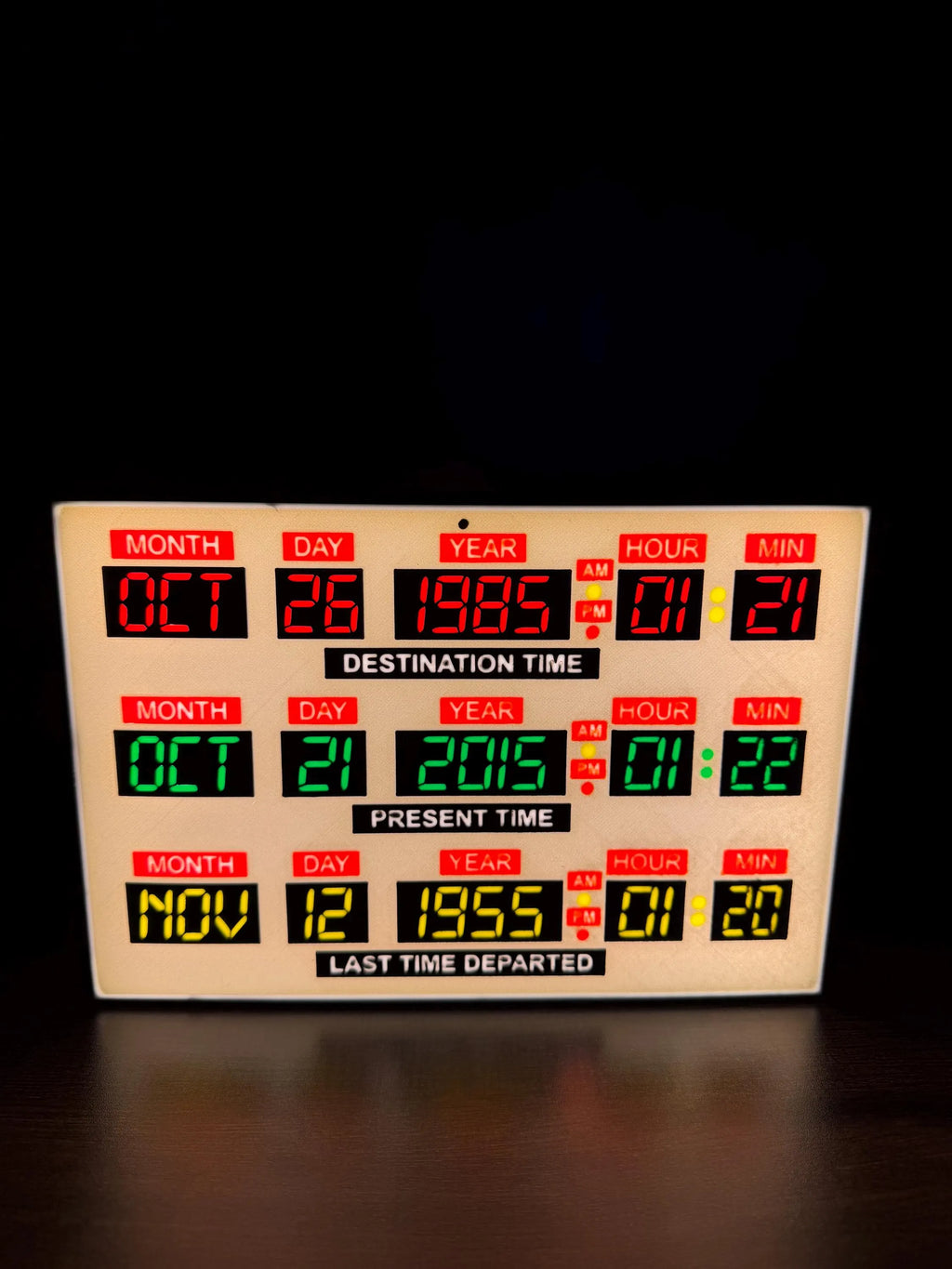 Back to the Future Inspired Time Travel LED Light Box