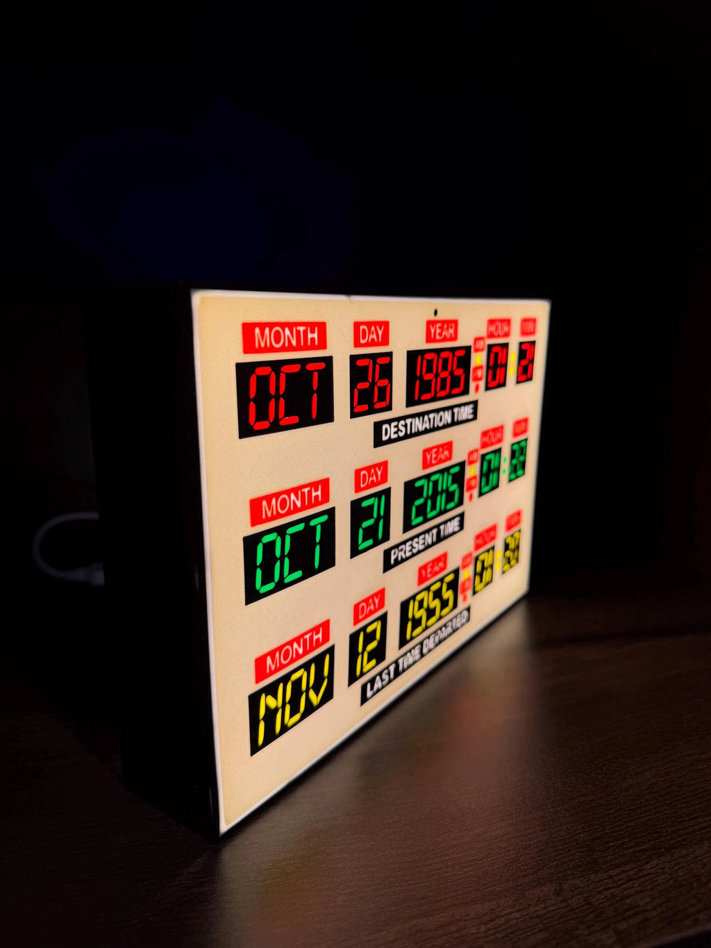 Back to the Future Inspired Time Travel LED Light Box