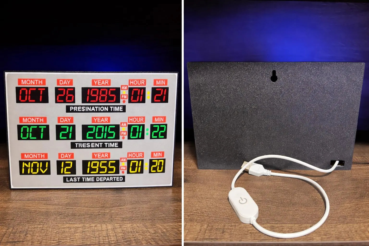 Back to the Future Inspired Time Travel LED Light Box