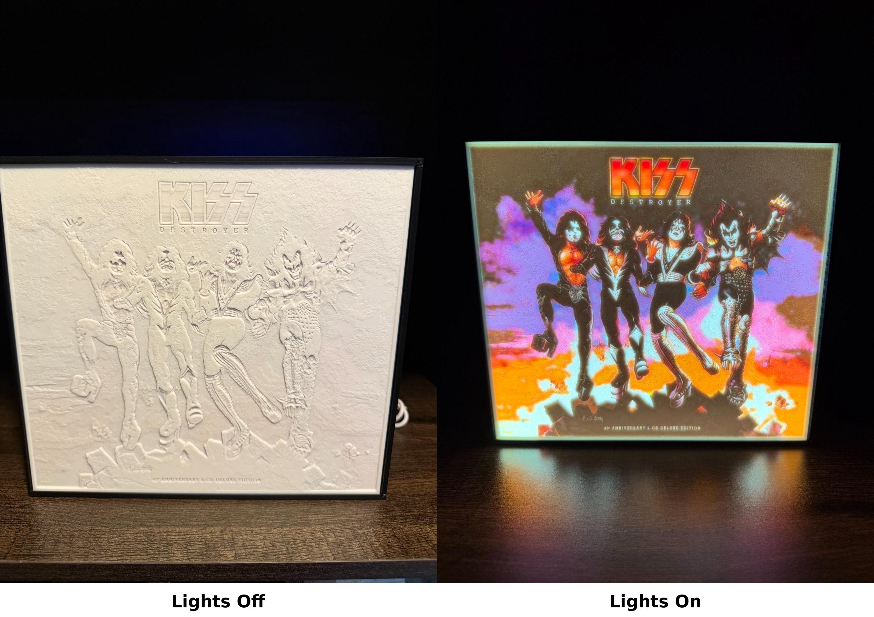 KISS Destroyer Album 3D Light Box