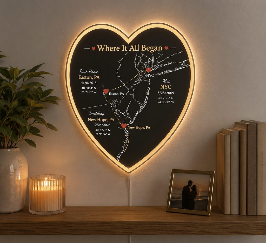 Where It All Began – Custom LED Map Light Box