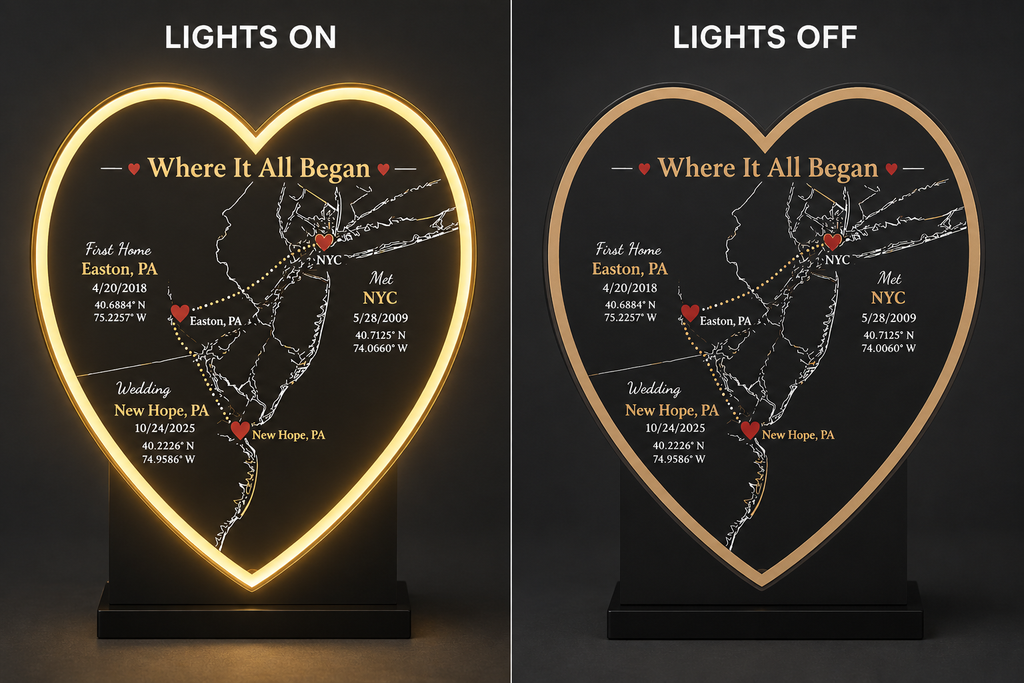 Where It All Began – Custom LED Map Light Box