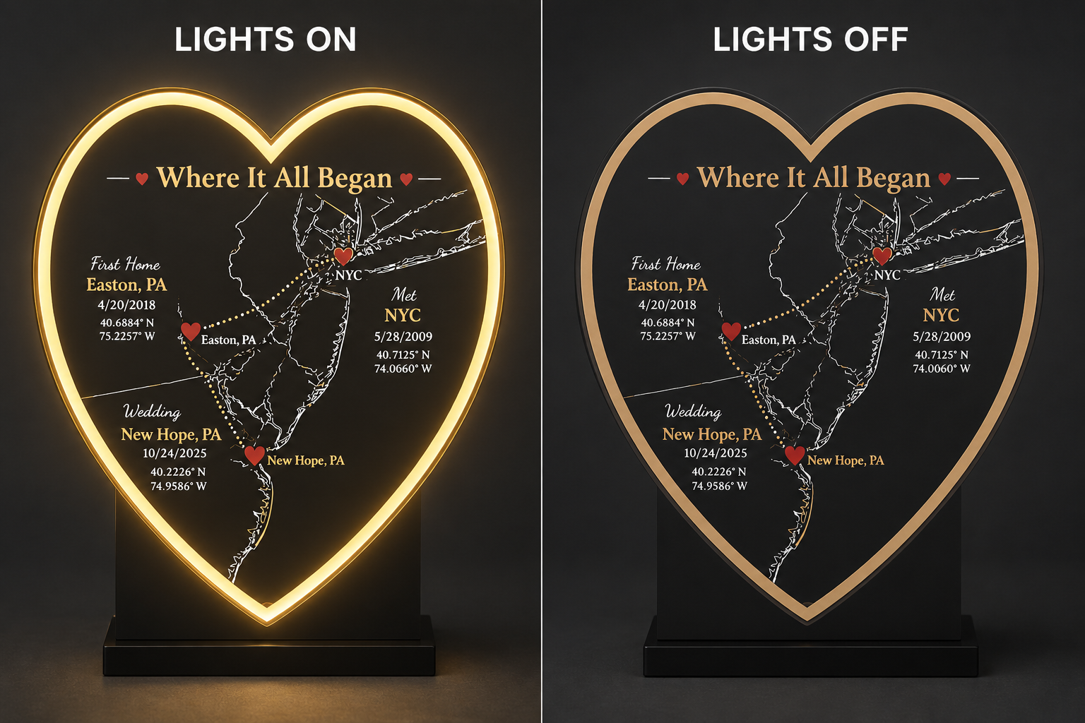 Where It All Began – Custom LED Map Light Box