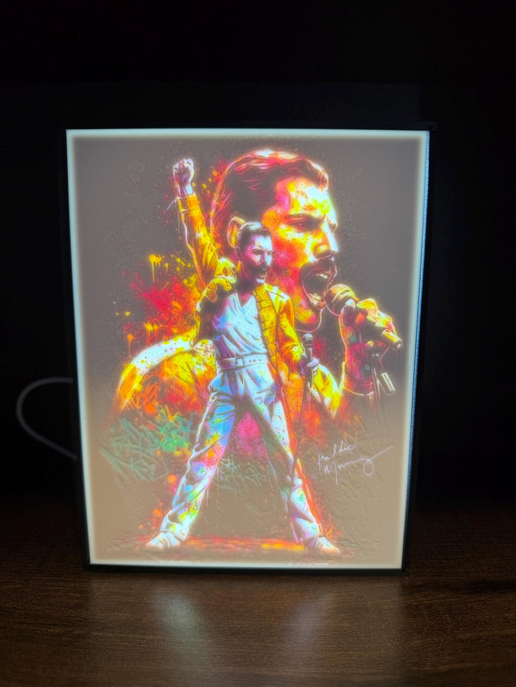 Freddie Mercury Inspired LED Lithophane Light Box