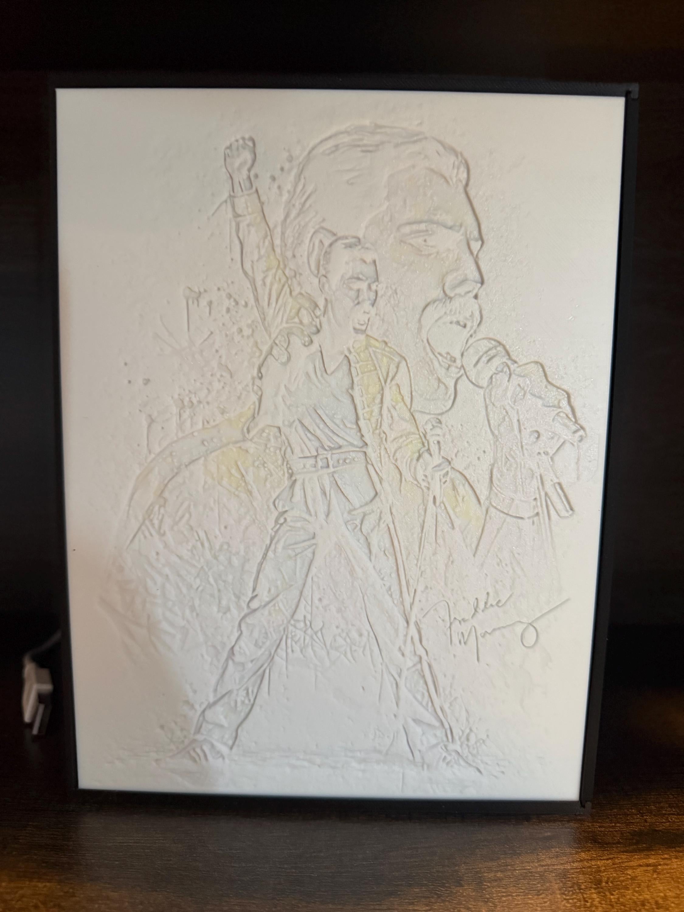 Freddie Mercury Inspired LED Lithophane Light Box