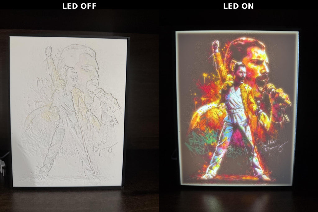 Freddie Mercury Inspired LED Lithophane Light Box