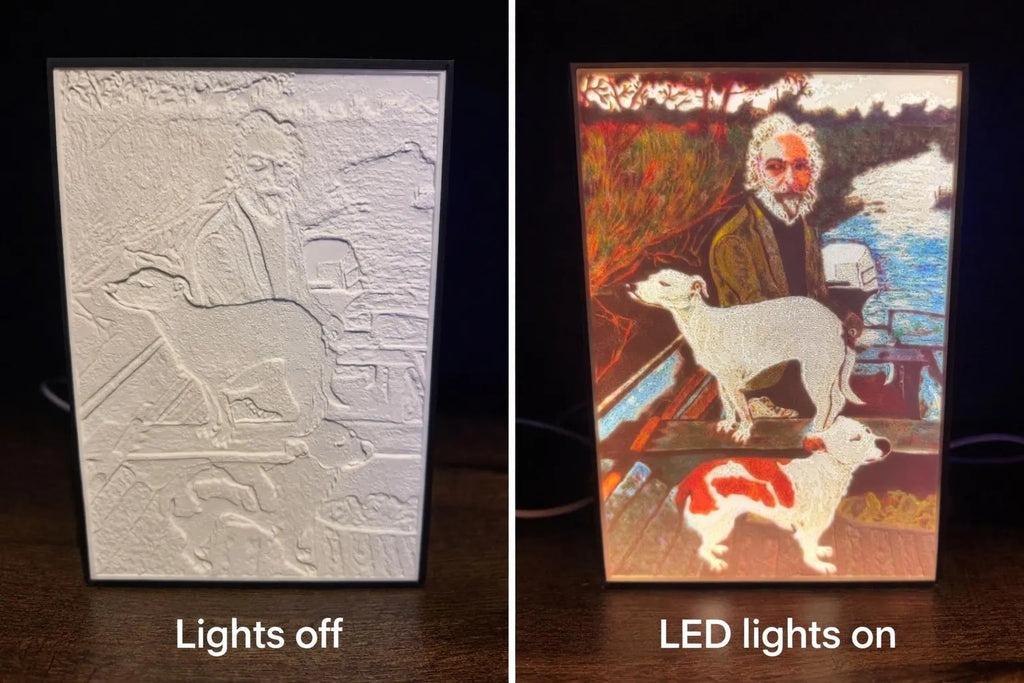 Goodfellas Inspired - Old Man with Dogs LED Lithophane Lightbox