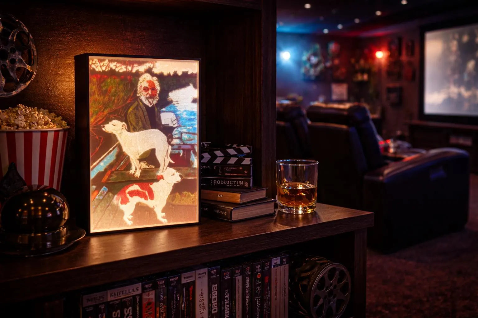 Goodfellas Inspired - Old Man with Dogs LED Lithophane Lightbox