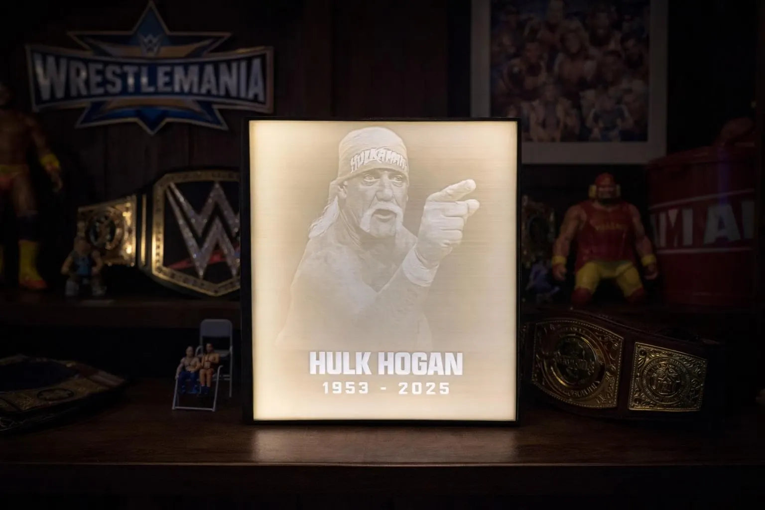 Custom Hulk Hogan Memorial LED Lithophane Light Box