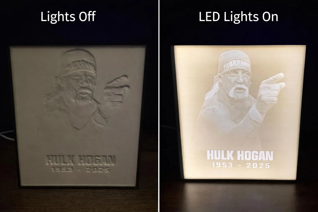 Custom Hulk Hogan Memorial LED Lithophane Light Box