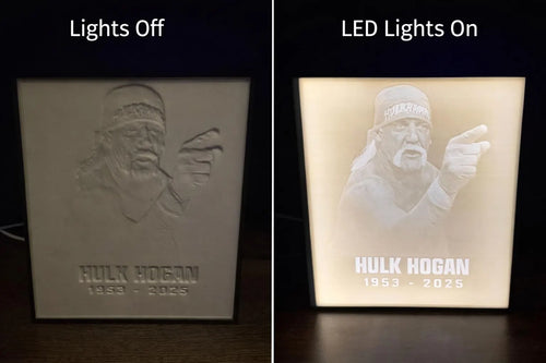 Custom Hulk Hogan Memorial LED Lithophane Light Box