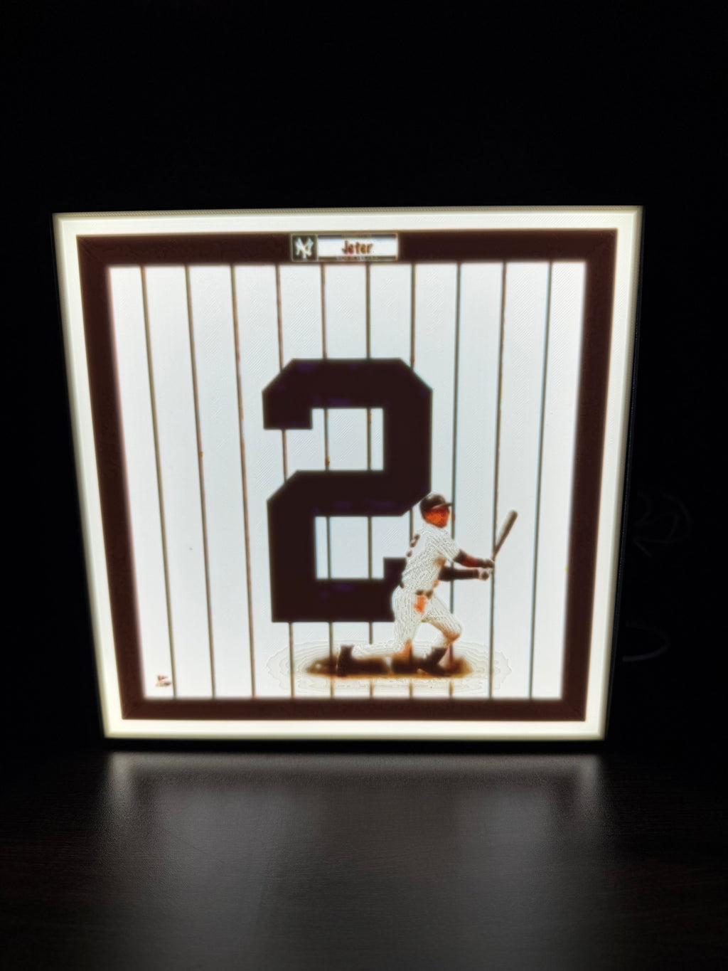 New York Yankees - Derek Jeter #2 Lithophane LED Light Box
