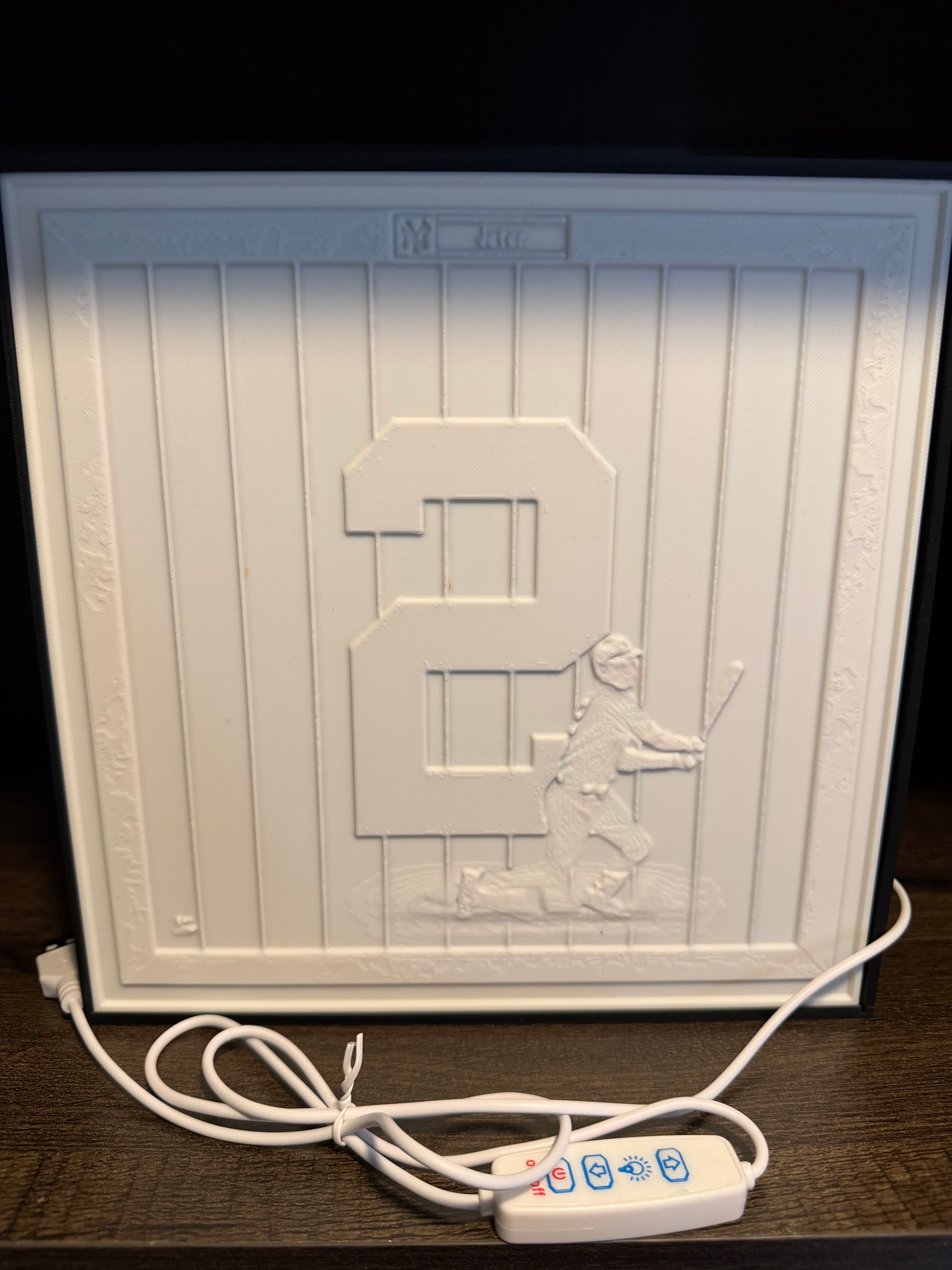 New York Yankees - Derek Jeter #2 Lithophane LED Light Box