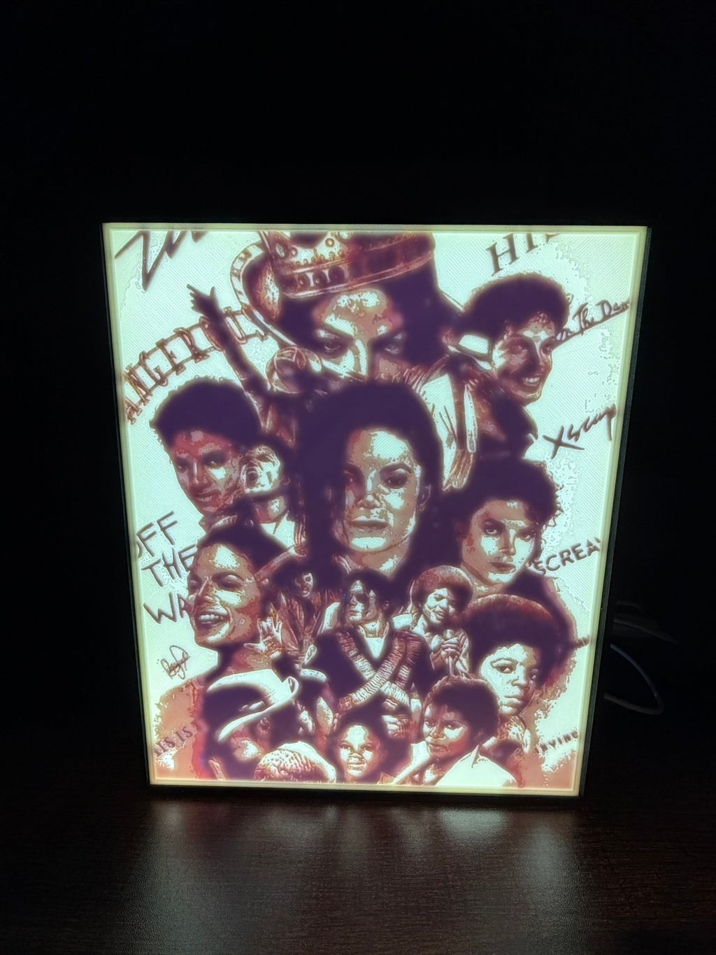 Michael Jackson Collage - LED Lithophane Light Box