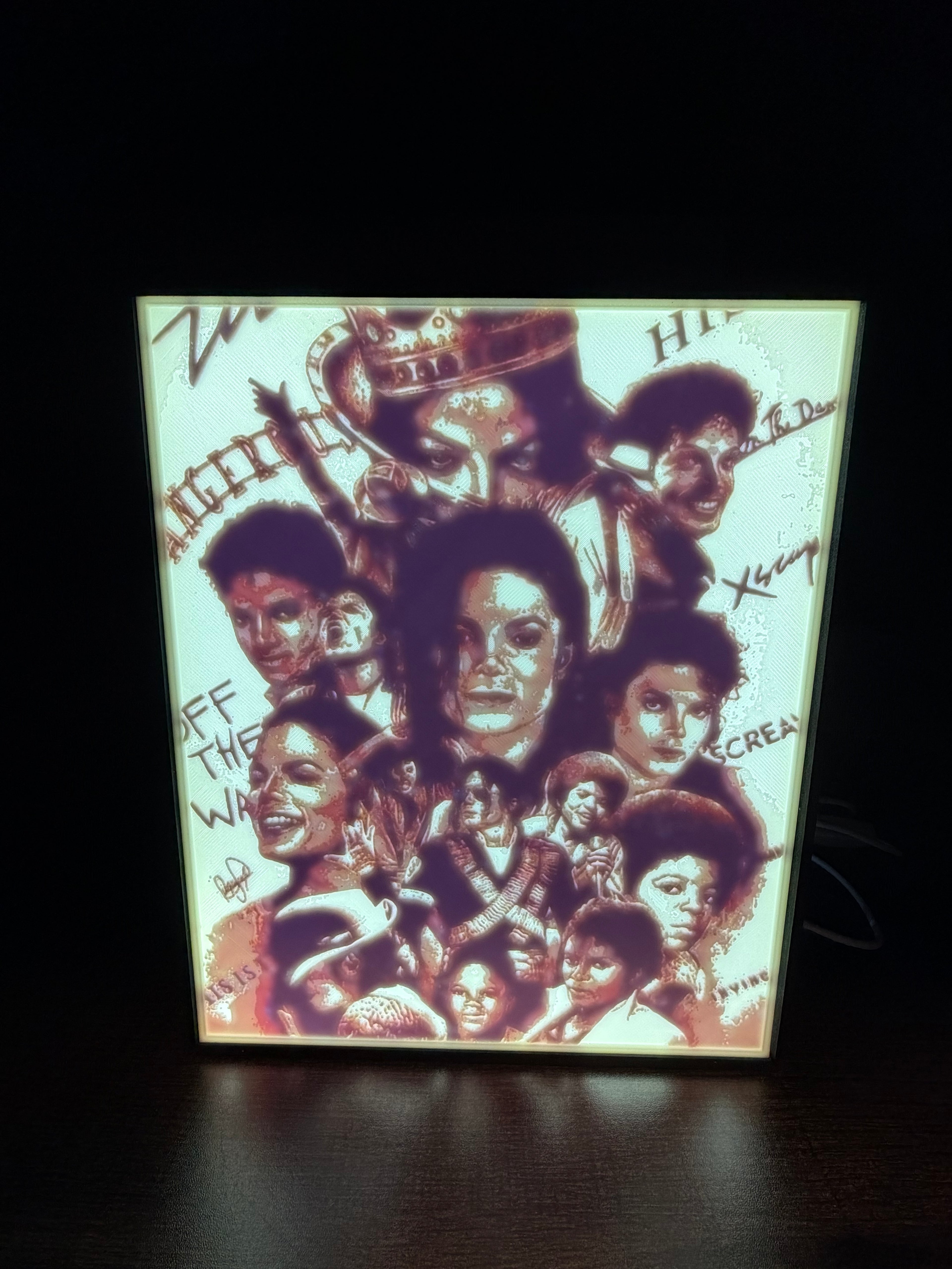 Michael Jackson Collage - LED Lithophane Light Box