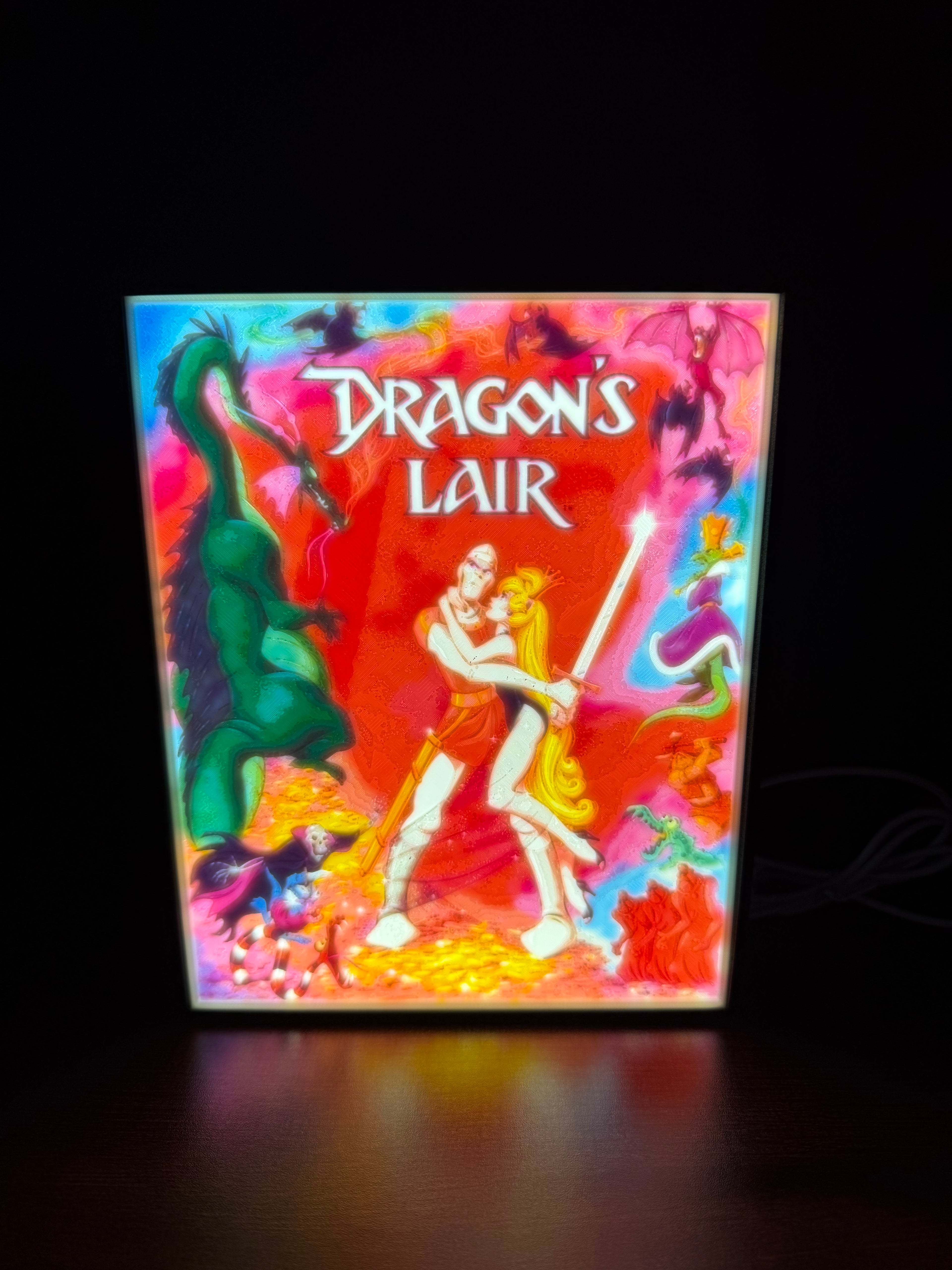 Custom Dragon’s Lair Lithophane LED Light Box