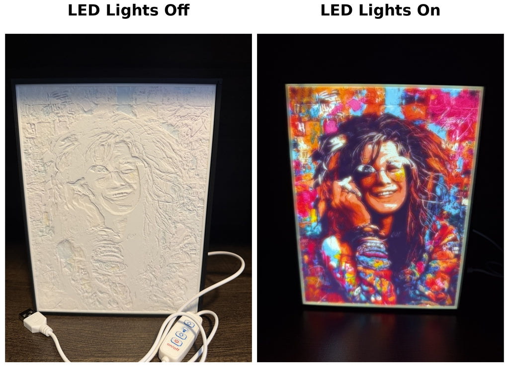 Janis Joplin Lithophane LED Lightbox