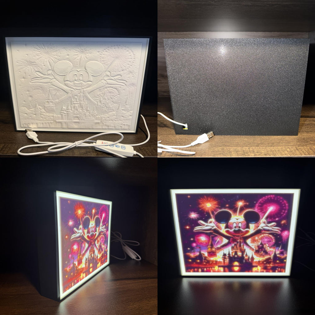 Custom Magical Castle Fireworks LED Lithophane Light Box