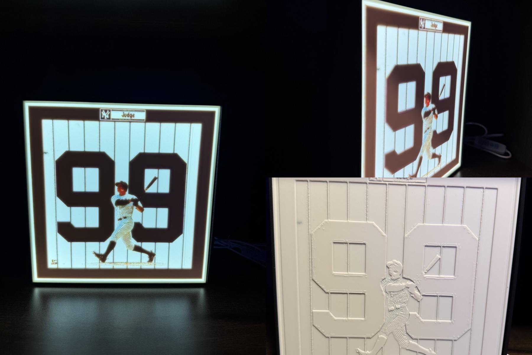 New York Yankees - Aaron Judge #99 Lithophane LED Light Box