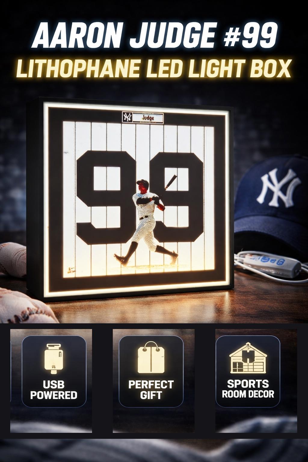 New York Yankees - Aaron Judge #99 Lithophane LED Light Box