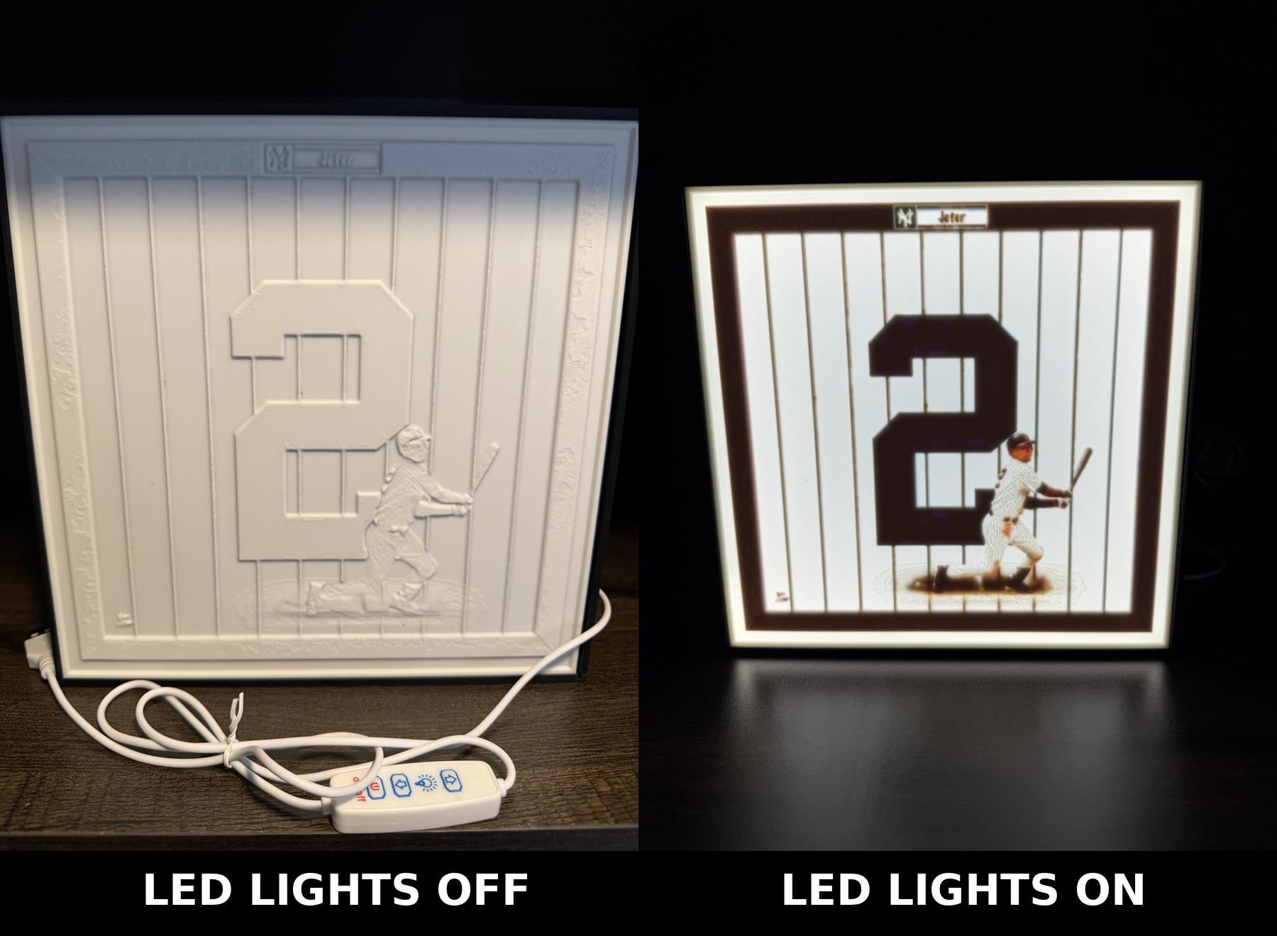 New York Yankees - Derek Jeter #2 Lithophane LED Light Box