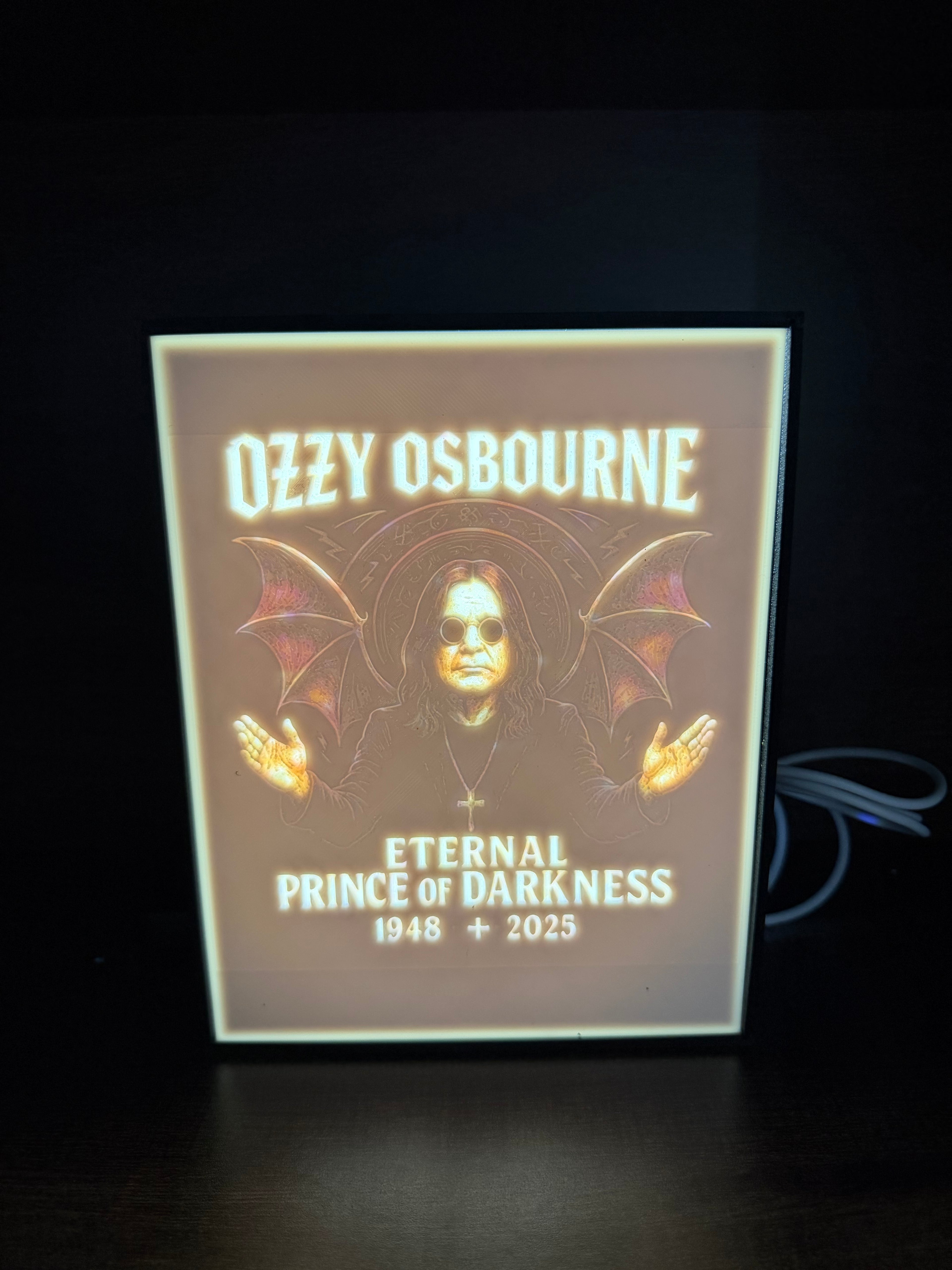 Ozzy Osbourne Memorial LED Light Box