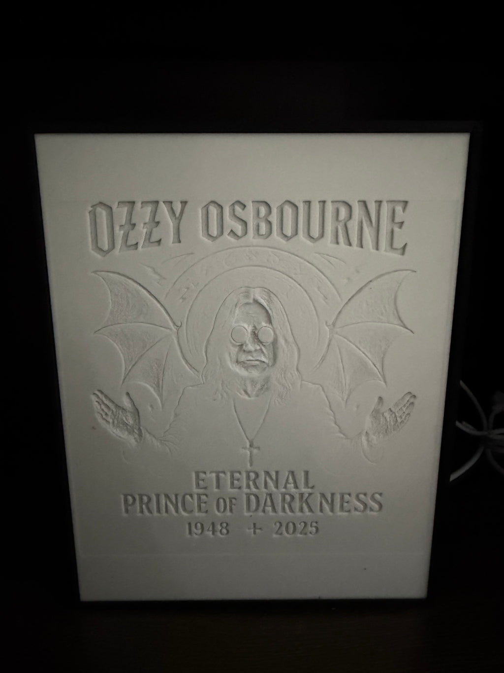 Ozzy Osbourne Memorial LED Light Box
