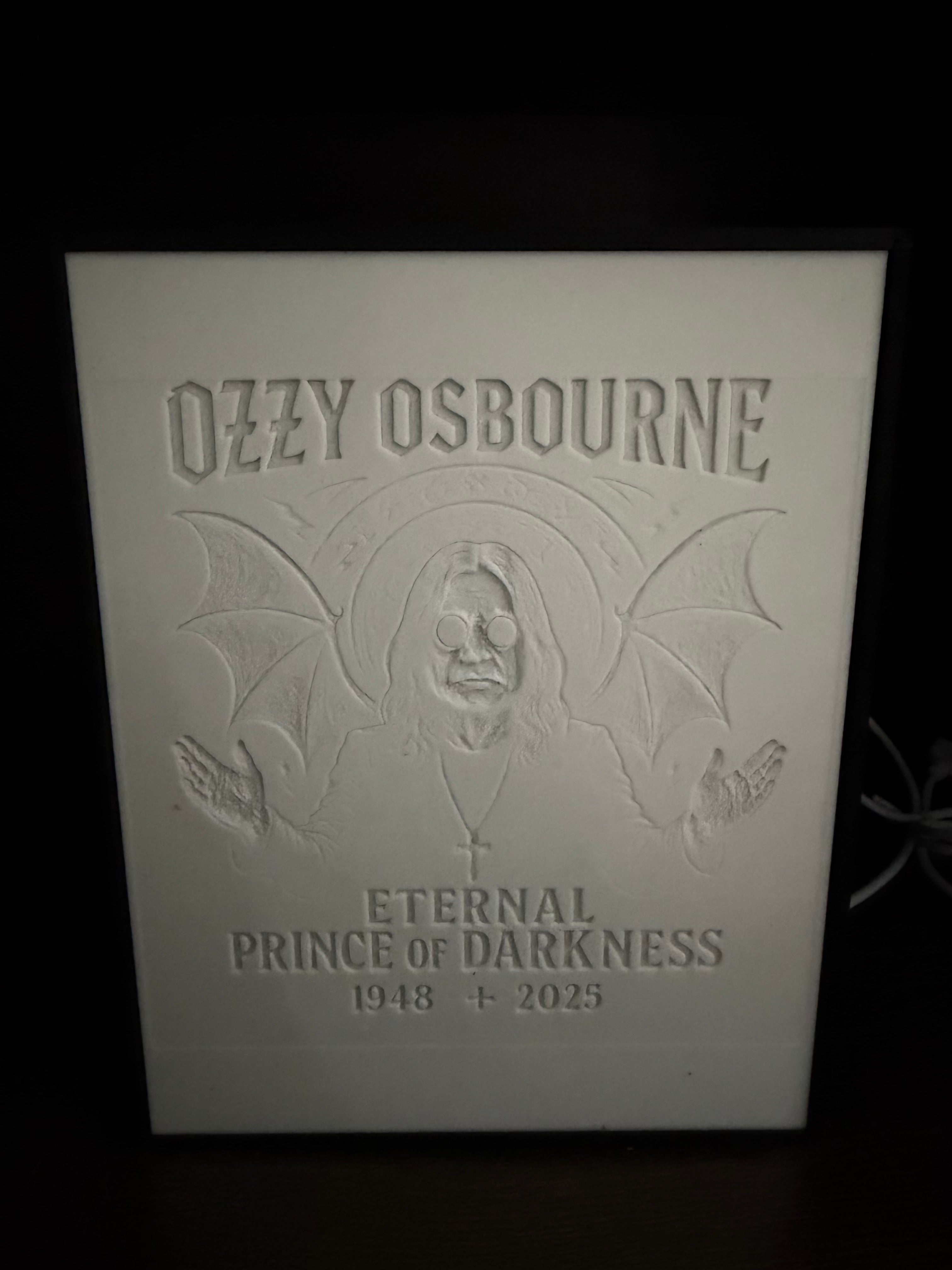 Ozzy Osbourne Memorial LED Light Box