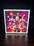 Custom Magical Castle Fireworks LED Lithophane Light Box