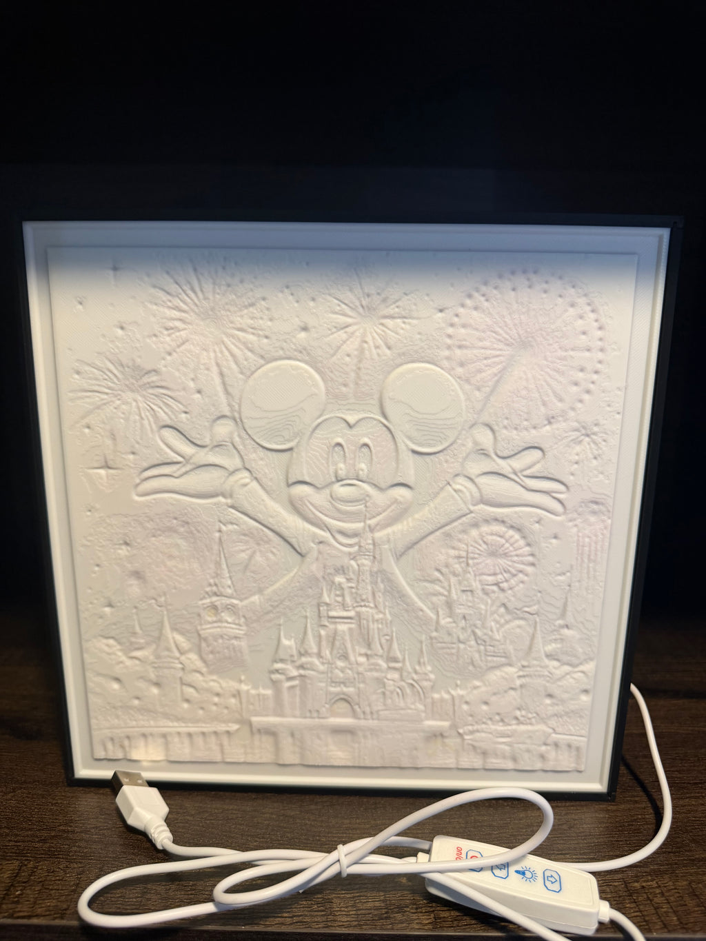 Custom Magical Castle Fireworks LED Lithophane Light Box