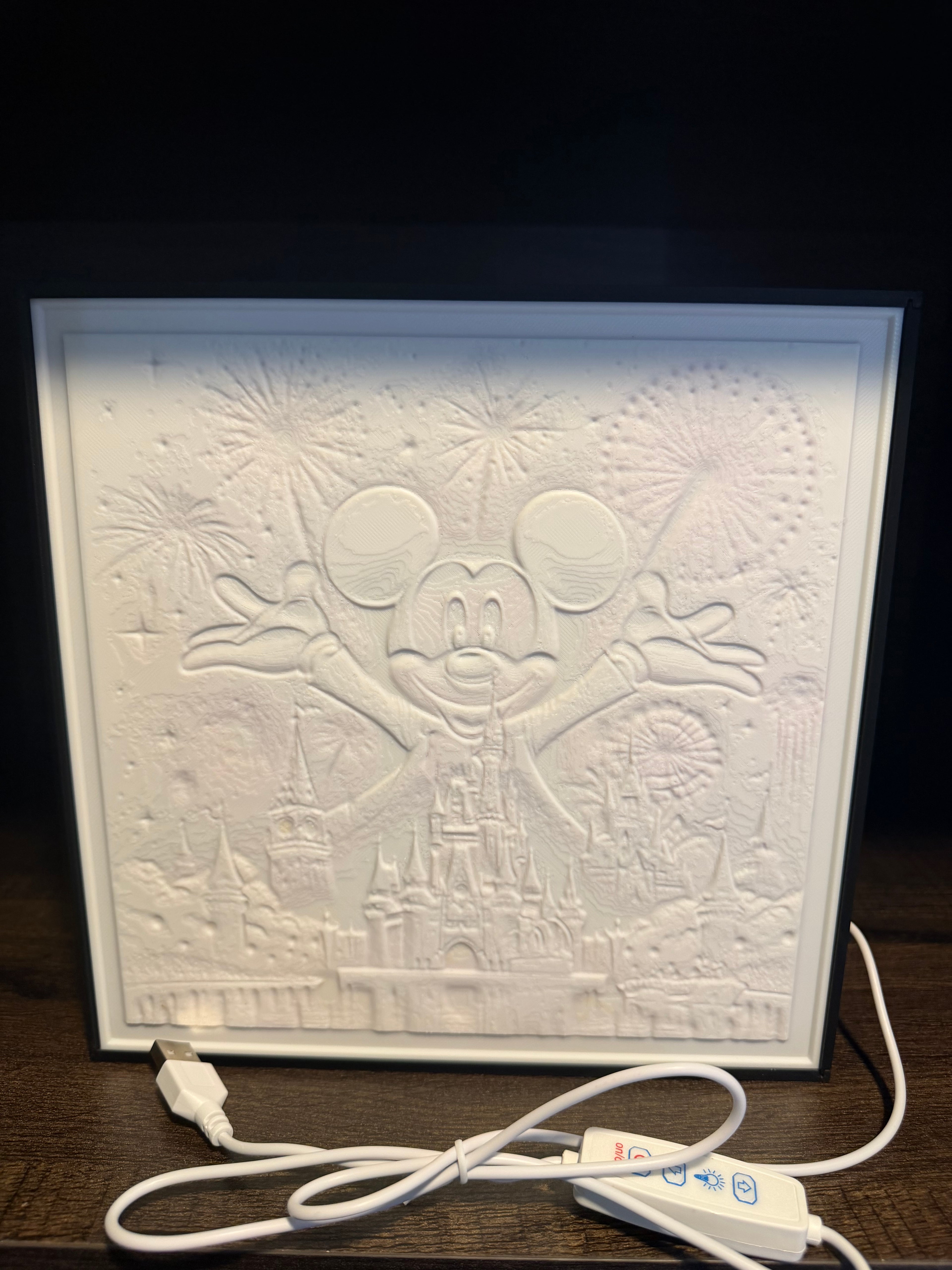 Custom Magical Castle Fireworks LED Lithophane Light Box
