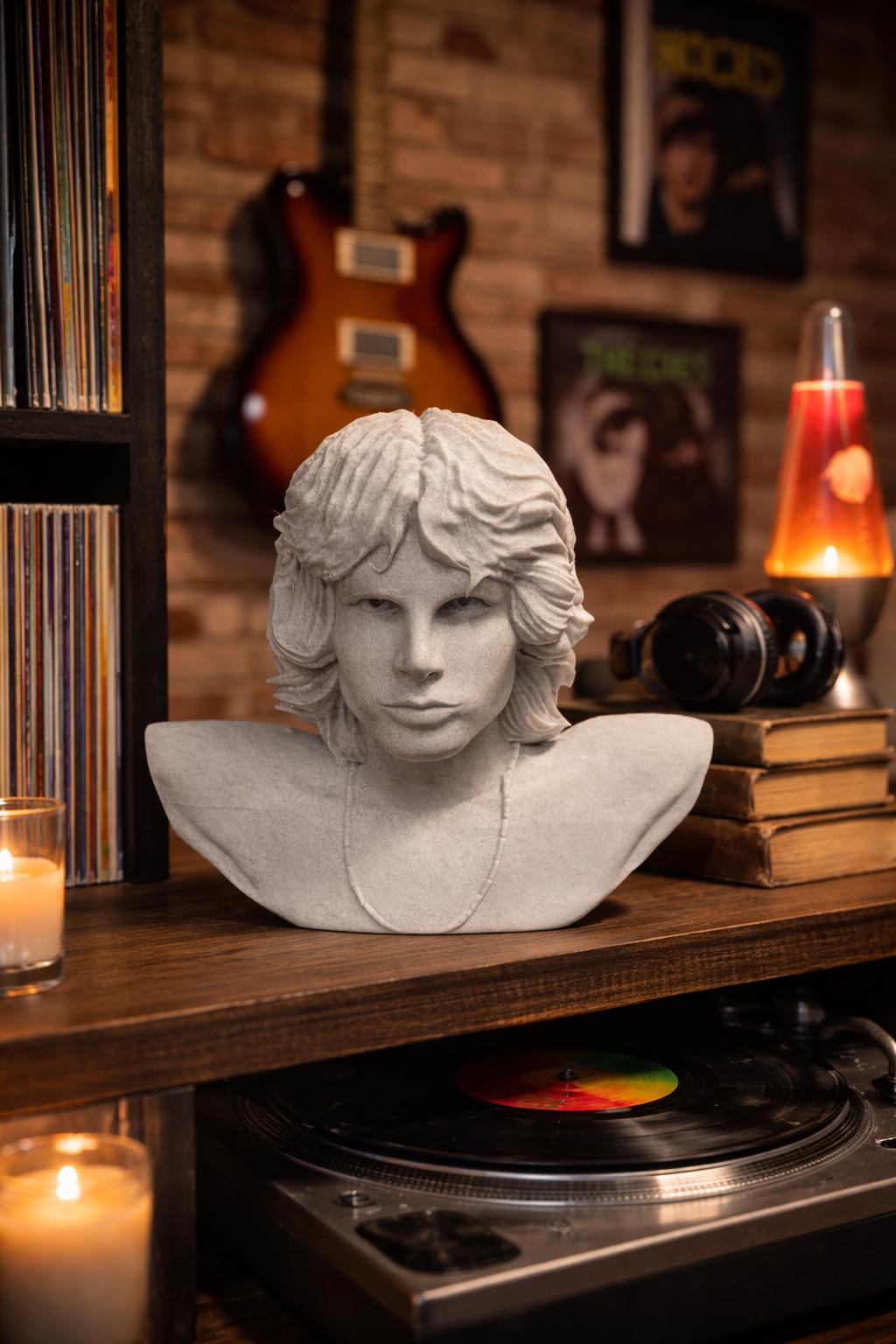 Jim Morrison Bust – 3D Printed Sculpture