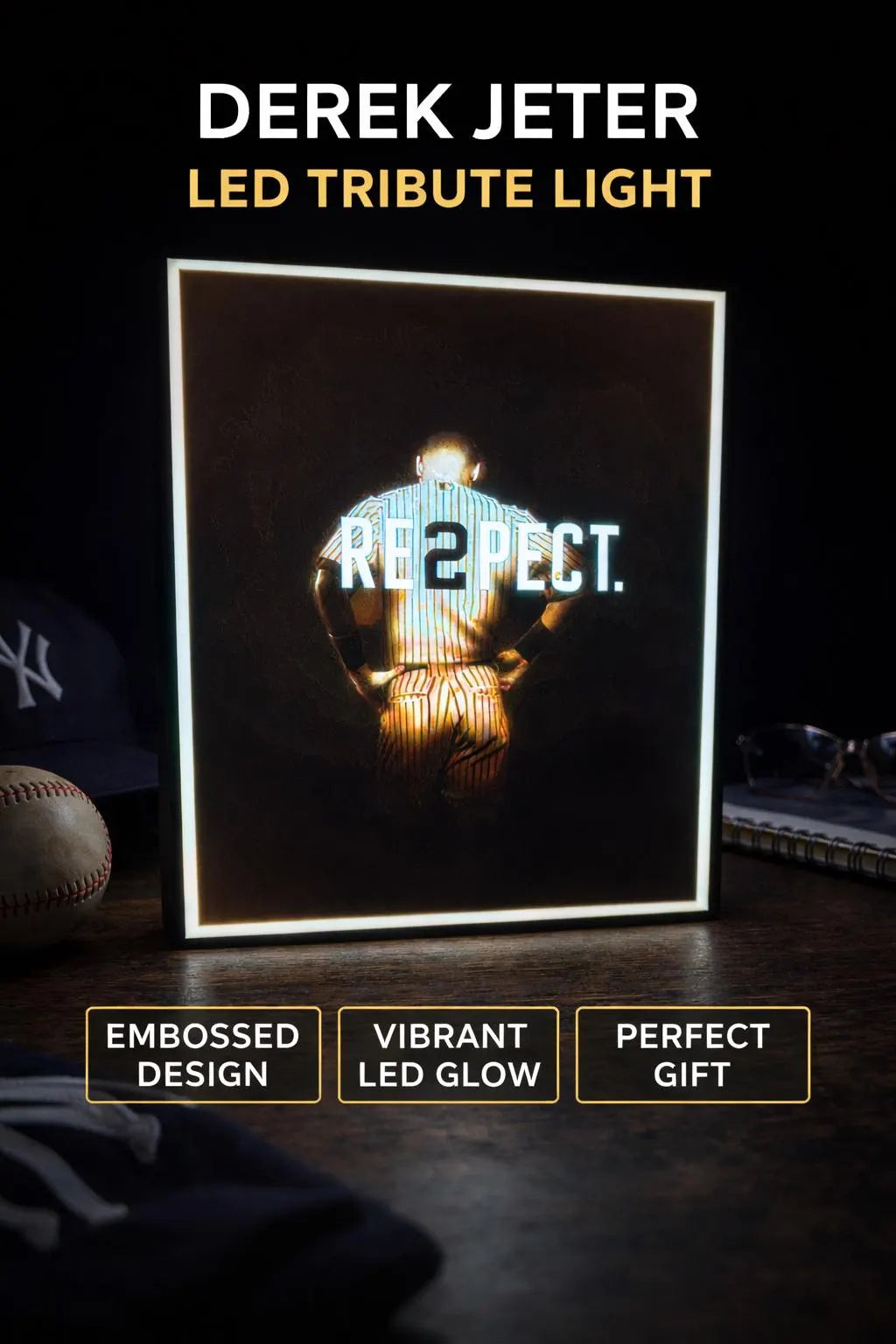 New York Yankees - Derek Jeter “RE2PECT” LED Lithophane Light Box