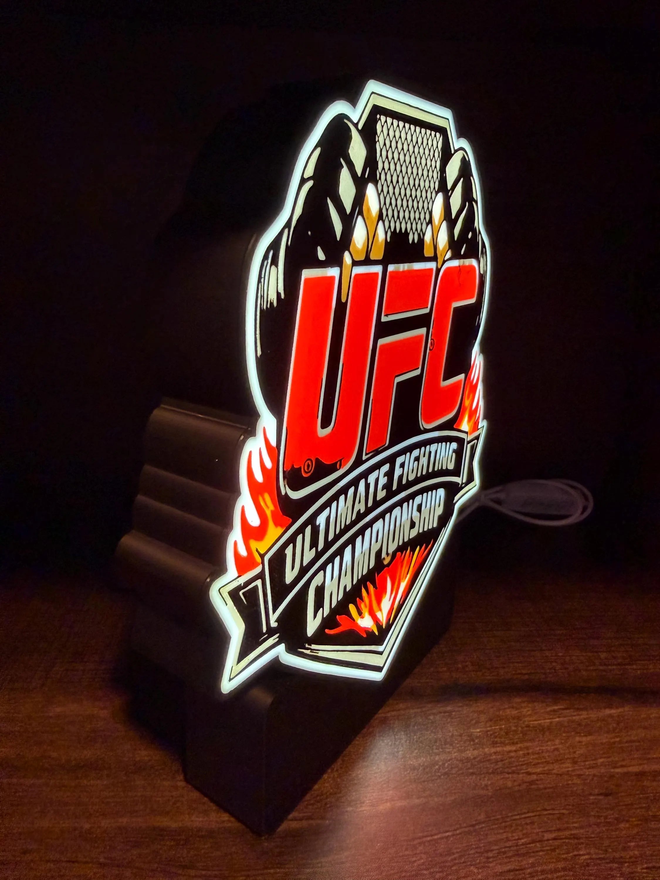 Illuminated MMA Fight‑Night Wall Art Light Box